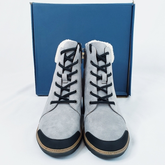 NIB Dr. Scholl's For the Love Block Heel Ankle Booties Gray Sz 10 - Picture 3 of 11